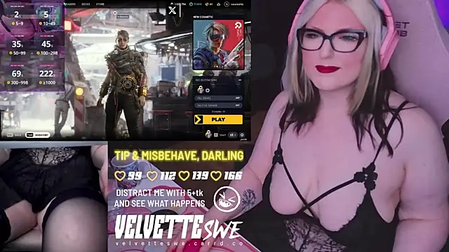 VelvetteSWE – live sex-cam-show